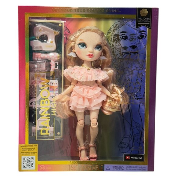 Rainbow High Victoria Whitman Pastel Pink Doll Freckles Fashion Doll New - Picture 1 of 6
